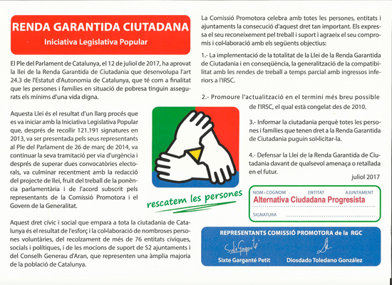 Renta Garantizada de Ciudadanía. ¡Un éxito!